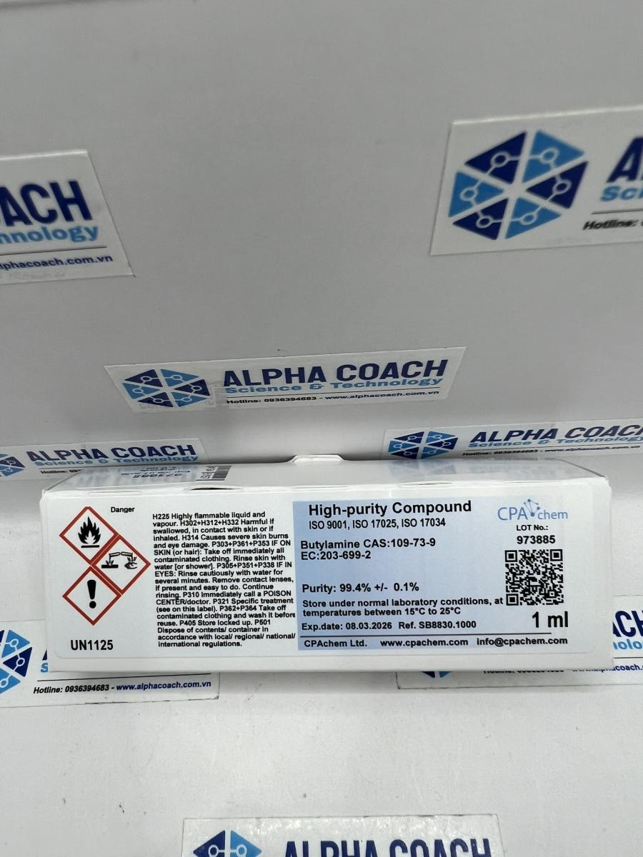 Chất chuẩn Butylamine CAS109-73-9 EC203-699-2, hãng CPAchem, Bungari